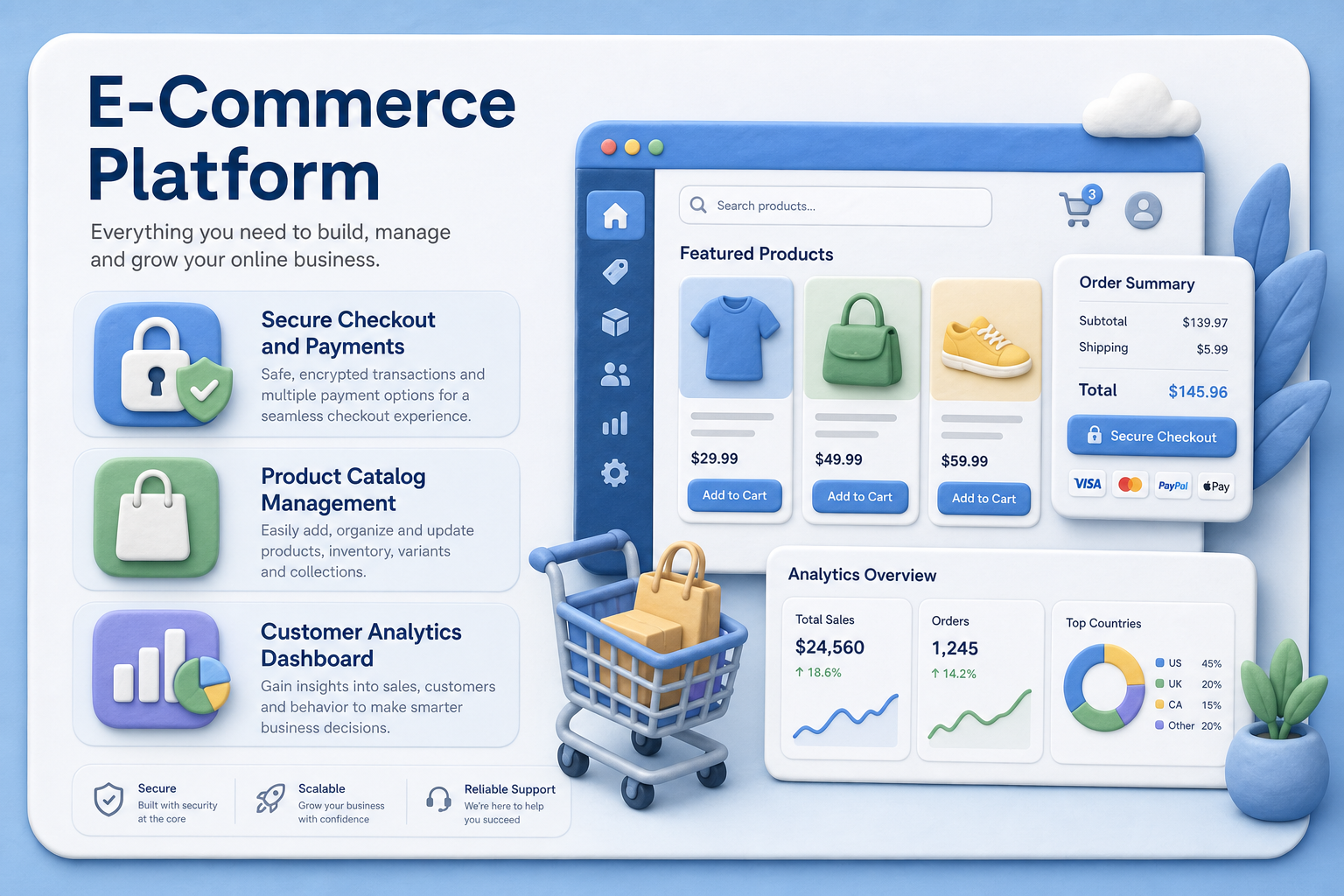 E-Commerce Platform product infographic